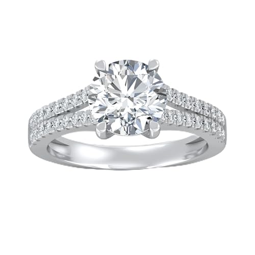 1 1/3 Carat - 3 1/3 Carat Round Shape Lab Grown Diamond Solitaire Engagement Ring | 10K, 14K Solid Yellow or White Gold Wedding Engagement Ring | D-F Color and VS Clarity