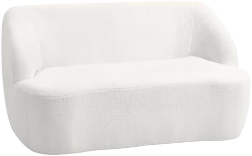 HOMCOM Sofá de 2 Plazas Tapizado en Borreguito Sofá de Salón de 1...