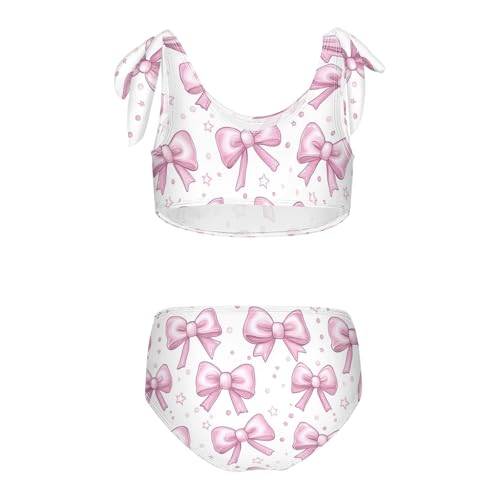 Wusikd Cute Pink Bows Girls Swimsuits Two Piece Stars Swimwear Bikini Set for for Girls Size 3T2