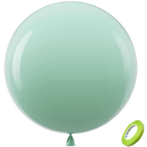 Image of Bezente Mint Green Giant Balloons Latex Party Balloons 8 Pack 36 inch