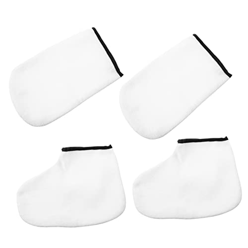 BAZEITFLOW Guantes y Botas Para Spa Hidratantes y Exfoliantes Para Manos y Pies, 2 Pares, Talla Única, Material Lavable y Reutilizable, Para Cuidado Personal y Tratamientos De Parafina