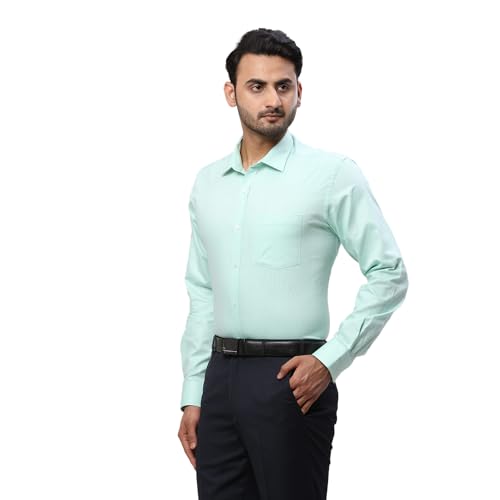 Image of Park Avenue Men Pure Cotton Slim Fit Structure Pattern Semi Cutaway Collar Formal Shirt