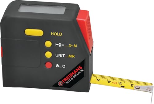 FREEMANS PROE Test & Measure 5m:19mm Digital Steel Inchi Measuring Tape - 5m | Rubberized Unbreakable ABS Case | Auto Lock Mechanism With Press Release Button and Belt Clip
