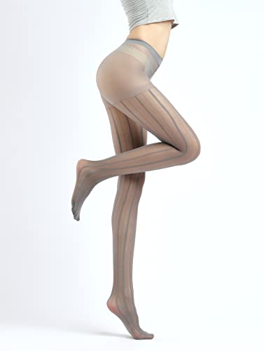 Image of Sahabowi Women Tights, Female Sheer High Waist Pantyhose, Vintage Control Top Stockings