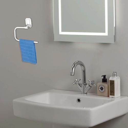 Image of Plantex (Primax) 304 Grade Stainless Steel Wash Basin Towel Holder /Hand Napkin Hanger /Towel Ring for Kitchen /Bathroom Accessories - Cute (Chrome)