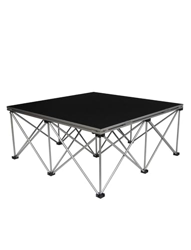 Image of Portable Stage Platform - Foldable Non-Slip Modular Kit with Riser, Detachable Performance Deck Unit Stand for Wedding Performances Stages(122x122x40cm)