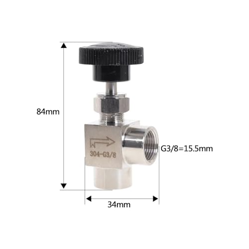 Vanne a pointeau stopper fuite pression regulateur coude acier inoxydable 304 BSP 1/2