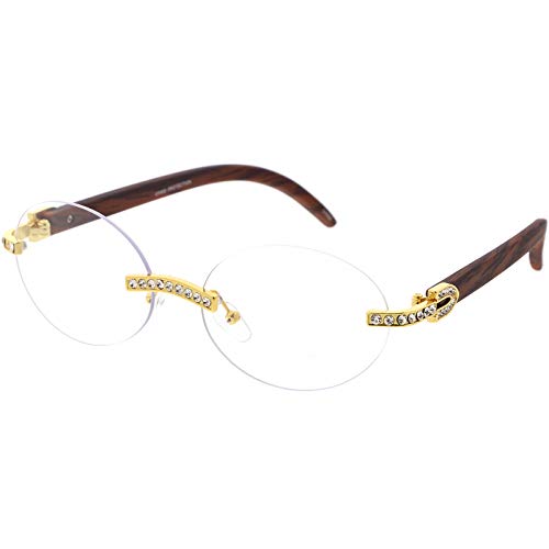 zeroUV Oval Premium Rhinestones Decorated Blue Light Blocking Glasses2