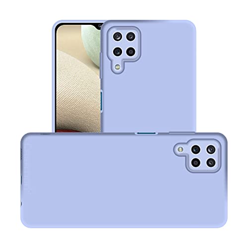 Image of Case Creation Liquid TPU Silicone Cover for Samsung A12 Soft Case,Anti-Dirty Slim Case Frosted Matte Cute Candy TPU Raised Bezel (Splash of Color) Back Case Cover for Samsung Galaxy A12 -Light Purple