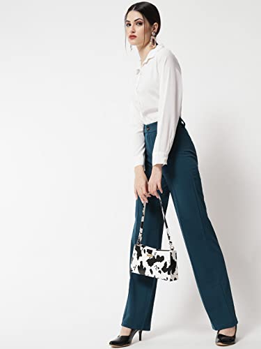 Image of KOTTY Women Polyester Blend Solid Trousers