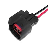 Jitrendo 1 Pcs Ev6 Ev14 Car Fuel Injector Connector,Fuel Injector Harness Connector With Wire Suitable For Most Cars Parts （Black）, JITPYJJT076BL-1PCS