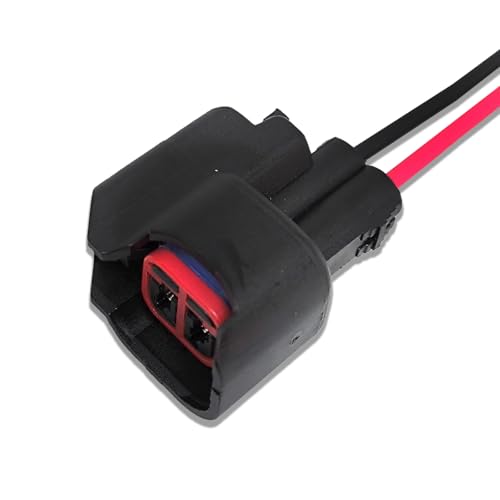 Jitrendo 1 Pcs Ev6 Ev14 Car Fuel Injector Connector,Fuel Injector Harness Connector With Wire Suitable For Most Cars Parts （Black）, JITPYJJT076BL-1PCS