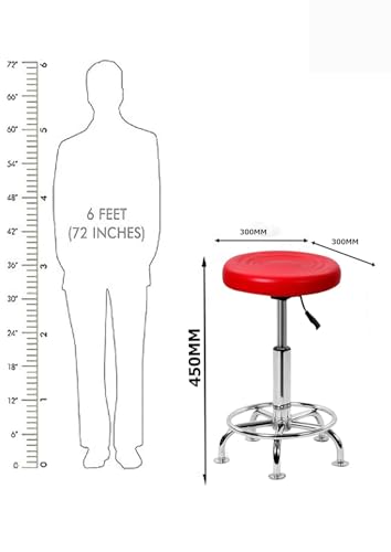 Image of NGFC Doctor Stool with Adjustable Height || Sitting Stools for Home /Doctor /Medical /Salon /Warehouse /Garage (Red, Pack of 4)