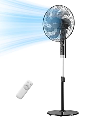 Midea MFS400R0APH Ventilador de pie 50 W Ventilador silencioso con pantalla LED DC Motor Mando a...