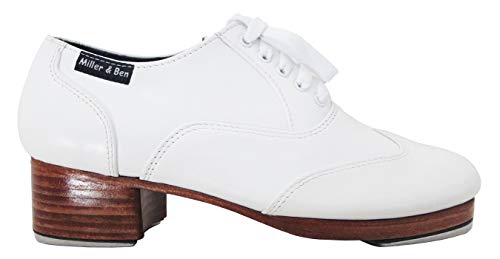 Miller & Ben Tap Shoes; Triple Threat; All White Professional Tap Shoes3