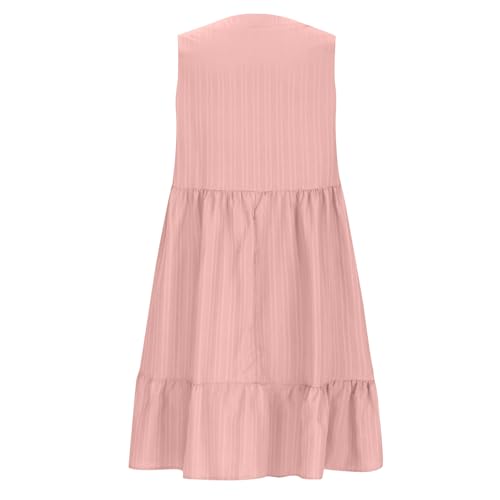 Summer Dresses for Women 2025 Trendy V Neck Sleeveless Mini Dress Ruffle A Line Tank Dress Vacation Beach Sundress