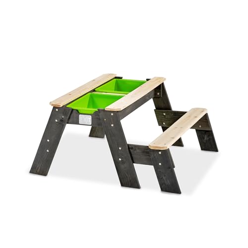 EXIT Toys Aksent Table de Pique-Nique, Table de Sable & Table d'Eau en Bois - Table de Jeu pour...