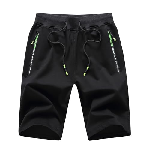 Short de sport décontracté pour hommes avec poche zippée sécurisée et cordon de serrage ajustable