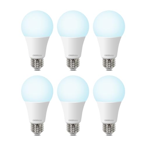 DEGNJU A19 LED Light Bulbs, 100 Watt Equivalent LED Bulbs, Daylight 5000K, 1500 Lumens, E26 Standard Base, Non-Dimmable, 13W Bright White LED Bulbs for Bedroom Living Room Home Office, 6 Pack