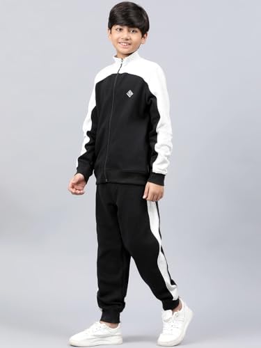 Image of Li'l Tomatoes Boys Fleece Winter Tracksuit Set | Full Sleeve Sweatshirt & Track Pant | Soft & Warm | 7-16 Years