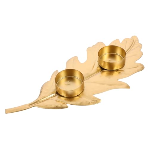 HOOTNEE Candlestick Ornament Iron Leaf Candlestick Candlelight Dinner Decor Iron Candlestick Iron Candle Holder Candle Container Candlelight Dinner Candlestick Table Ornament Table Decor