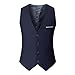 Men's Suit Vest Slim Fit Formal Dress Waistcoat V Neck Casual Business Vests for Suit or Tuxedo Fashion Clothes Blue-S