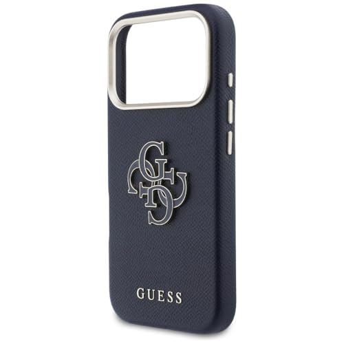 Coque iPhone 17 Pro Max Guess Bleu Résine Logo originale de CG Mobile