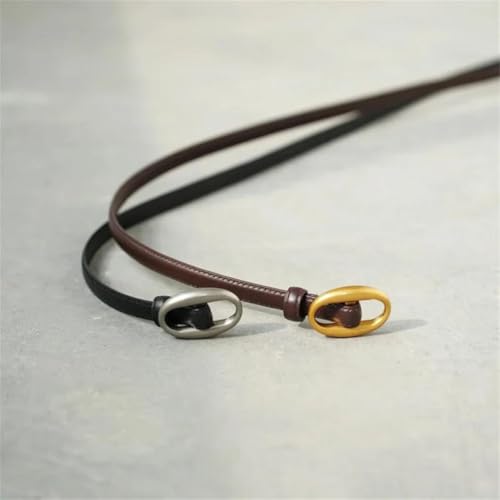 Rfmfkkg Women's Gold Buckle Casual Thin Belt Soft Leather Waistband Jeans Thin Waist Belt For Dress2