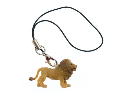 Miniblings Lion Lions Mobile Cell Phone Charm Pendant Rubber 30Mm Brown Animal