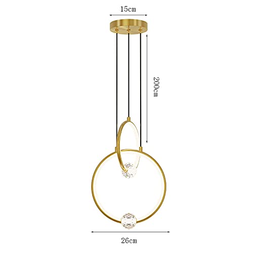 Suspension LED en laiton brossé et cristal dimmable