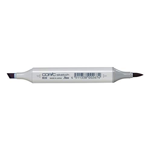 COPIC Marcador Sketch Ponta Dupla Redonda e Chanfrada, Cor B39 Prussian Blue, 1 unidade