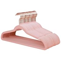 Stormix 36 Pack Velvet Hangers, 17.3 x 8.9 Inches Clothes Hangers, Non Slip Dresses Hangers with Shoulder Notches for Adult Pink - Rose Gold Hook
