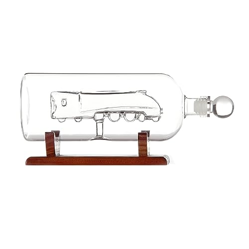 Whisky Decanter - Train Decanter - Gift for Him- Train Design Decanter on Wood Stand and Leak-Proof Stopper - 750 ml - Image 3