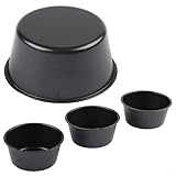 Geformte Pudding-Formen aus Kohlenstoffstahl, 100 ml und 200 ml, antihaftbeschichtet, stapelbar, für Muffins, Tartes, Popovers und Puddings – 6er-Pack(100ml short cup)