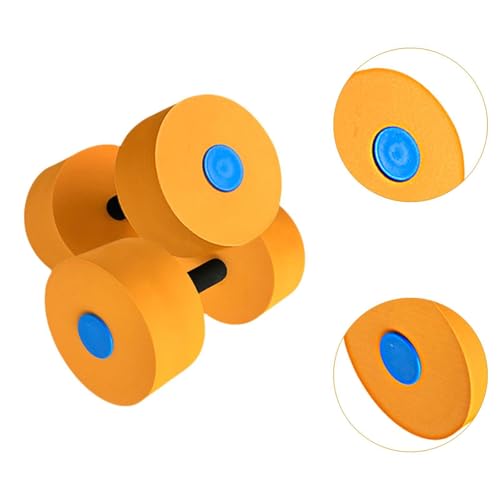 rockible Aquatic Exercise Dumbbells,Water Aerobic Workouts,Adults Swimming Pool Fitness,Swimming Barbells EVA Water Float Dumbbell, Orange