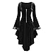 Produktbild Halloween Kleid Damen,Patchwork Spitzekleider-Schöne Minikleid mit Reißverschluss-Abendkleider Knielang Unregelmäßig-Party Kleid-Gothic Kleider URIBAKY