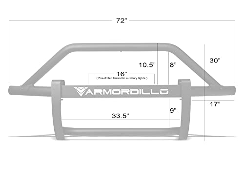 Image of Armordillo 7168442 AR Pre-Runner Style Modular Bumper Grille Guard - Matte Black Fits 2007-2013 Chevy Silverado 1500