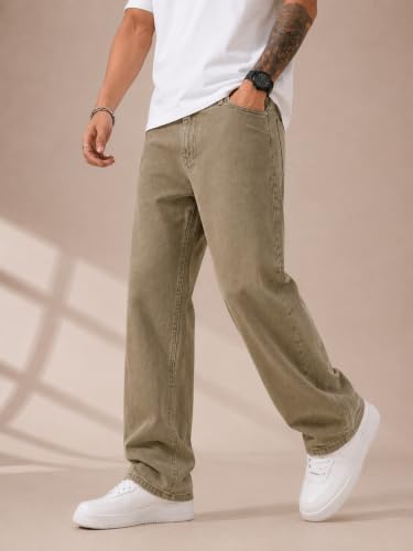 Image of Men's Comfortable Casual Denim Jeans || Straight Fit (Jean) for Men || Regular Fit Mid Rise Flat Front Full Length Jeans for Men| Modern & Fashionable for Casualwear