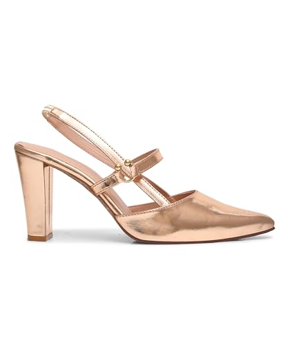 Image of JM LOOKS Slingback Pumps Elegant Dressy Heels for Women Closed Toe Pointy High Heels Wedding Bride Prom Party Evening Shoes