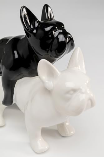 Kare Design Deko Figur Love Dogs, Schwarz/Weiß, 17x11x20 cm, Deko Objekt, Wohnaccessoire, Dekoration, Hunde Motiv, Wohnzimmer