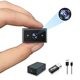 FSQTDQ Mini Caméra 1080p HD avec Vision Nocturne, pour la Maison et Le Bureau,Détection de Mouvement,Idéale pour Surveillance Discrète de Maison, Animaux et Enfants (Pas de WiFi)
