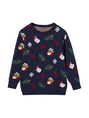 Vertbaudet Jungen Weihnachtspullover mit lustigem Jacquardmuster...