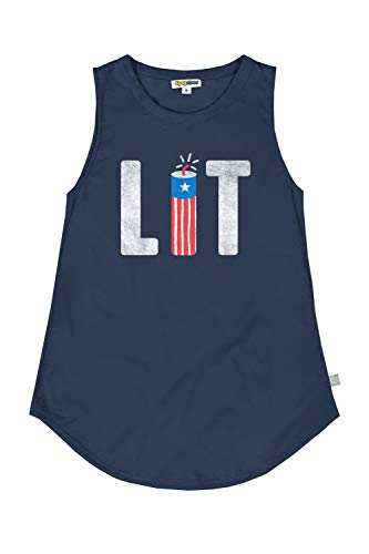 Tipsy Elves Women s Navy Lit Tank Top - USA Patriotic Shirt: S