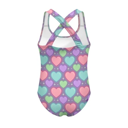 Image of Girls One Piece Swimsuit 3D Sequin Glitter Cross Back Quick Dry Sparkly Bathing Suit for Beach Pool 5-14Y