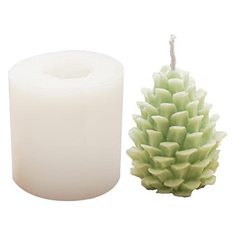 DZAY Pine Cone Candle Silicone Mould,Christmas Pinecone Candle Mold 3D Candle Making Mold,DIY Handmade Candles Soap Mould for Wedding Baby Shower Birthday Party Decoration Cover