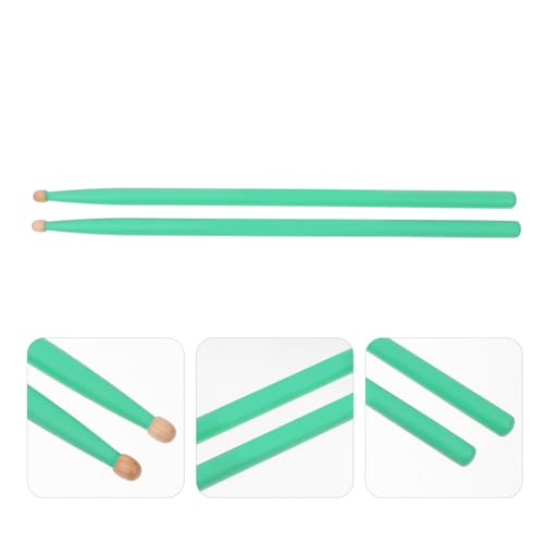 Abaodam 2 pares de baquetas de madera de arce color verde para percusión con agarre ergonómico y superficie antideslizante, adecuadas para principiantes y varios estilos de batería miniatura 7