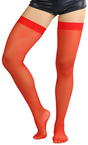 Image of ToBeInStyle Women's Seamless Thigh High Nylon Stocking With Opaque Band