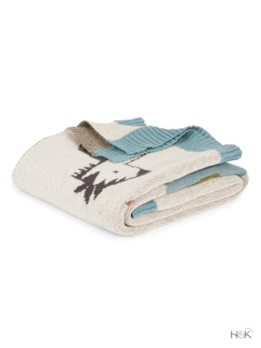 Image of haus & kinder Knitted Baby Blanket, Soft Breathable Baby Blankets Newborn, Premium Baby Blanket for 0-2 Years, Cozy Blankets for Crib, Nursery & Stroller, New Born Baby Essentials | ABC