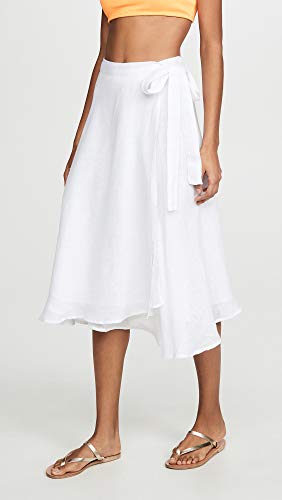 Womens Lana Skirt Ecolinen Gauze White MD One Size2