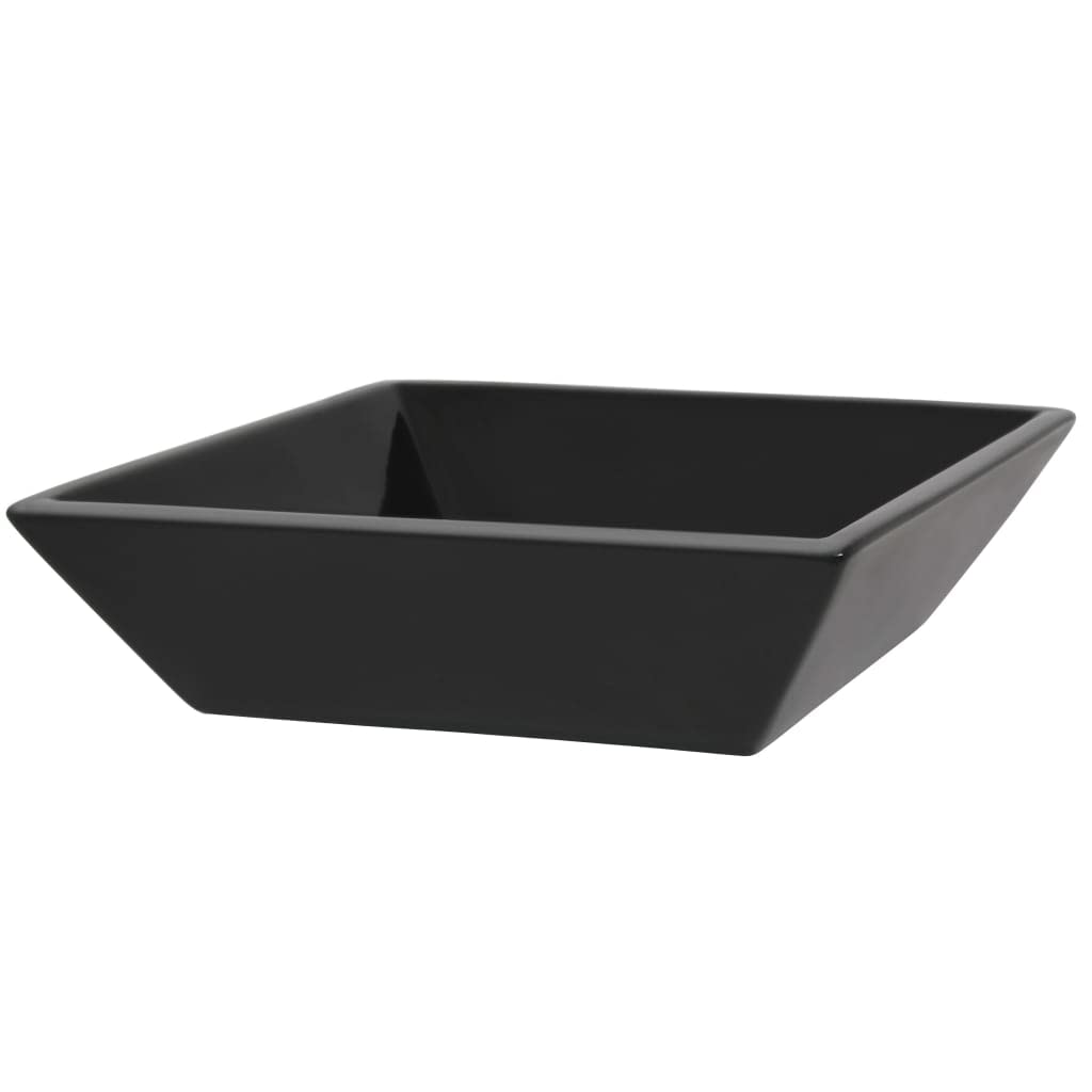 vidaXL Lavandino Quadrato in Ceramica Nero 41,5x41,5x12 cm